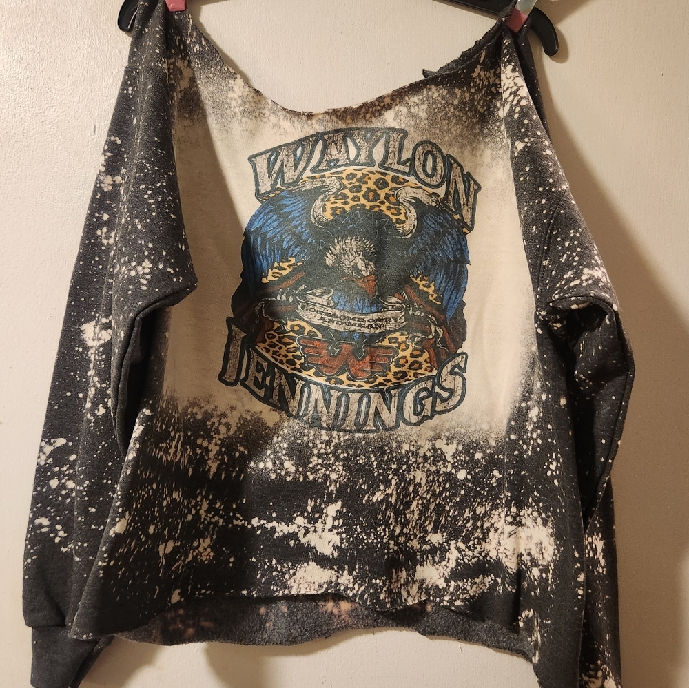 Waylon Jennings Off Shoulder Sweatshirt